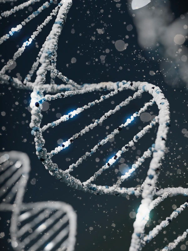 Close-up of DNA strand illustrating DNA Health Test for personalised nutrition, lifestyle, and wellness insights